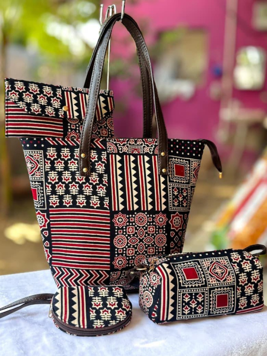 Beutiful Hand Block Printed Fabric Bag